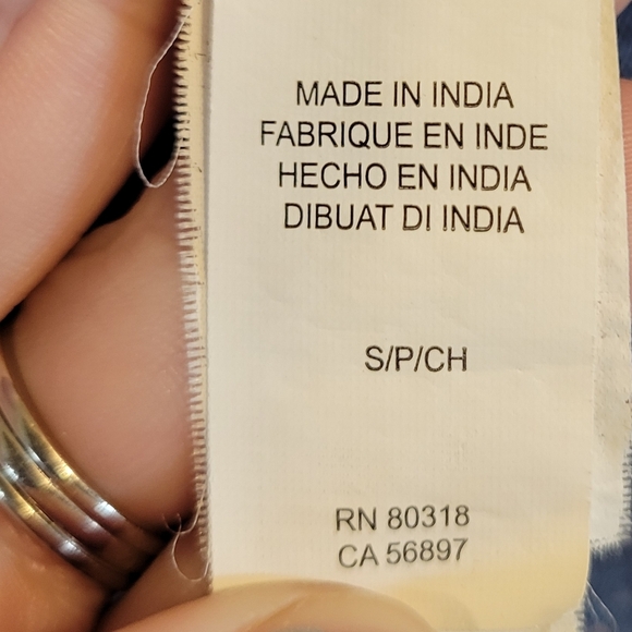 Lucky Brand Blue Floral 3/4 Sleeve With Slits Top Blouse - Picture 7 of 9